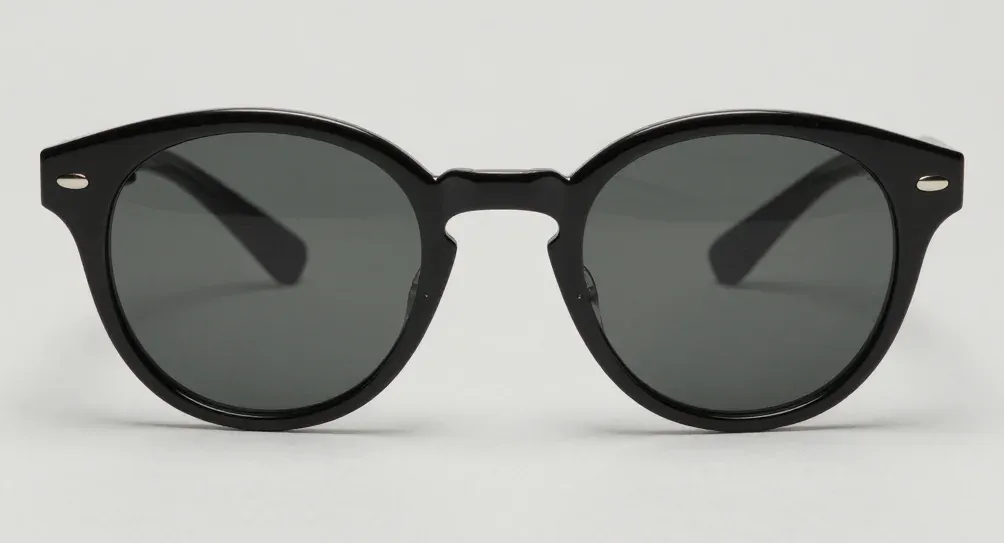 ECLIPSE 01 from the front, with its lens width, bridge and temple length marked