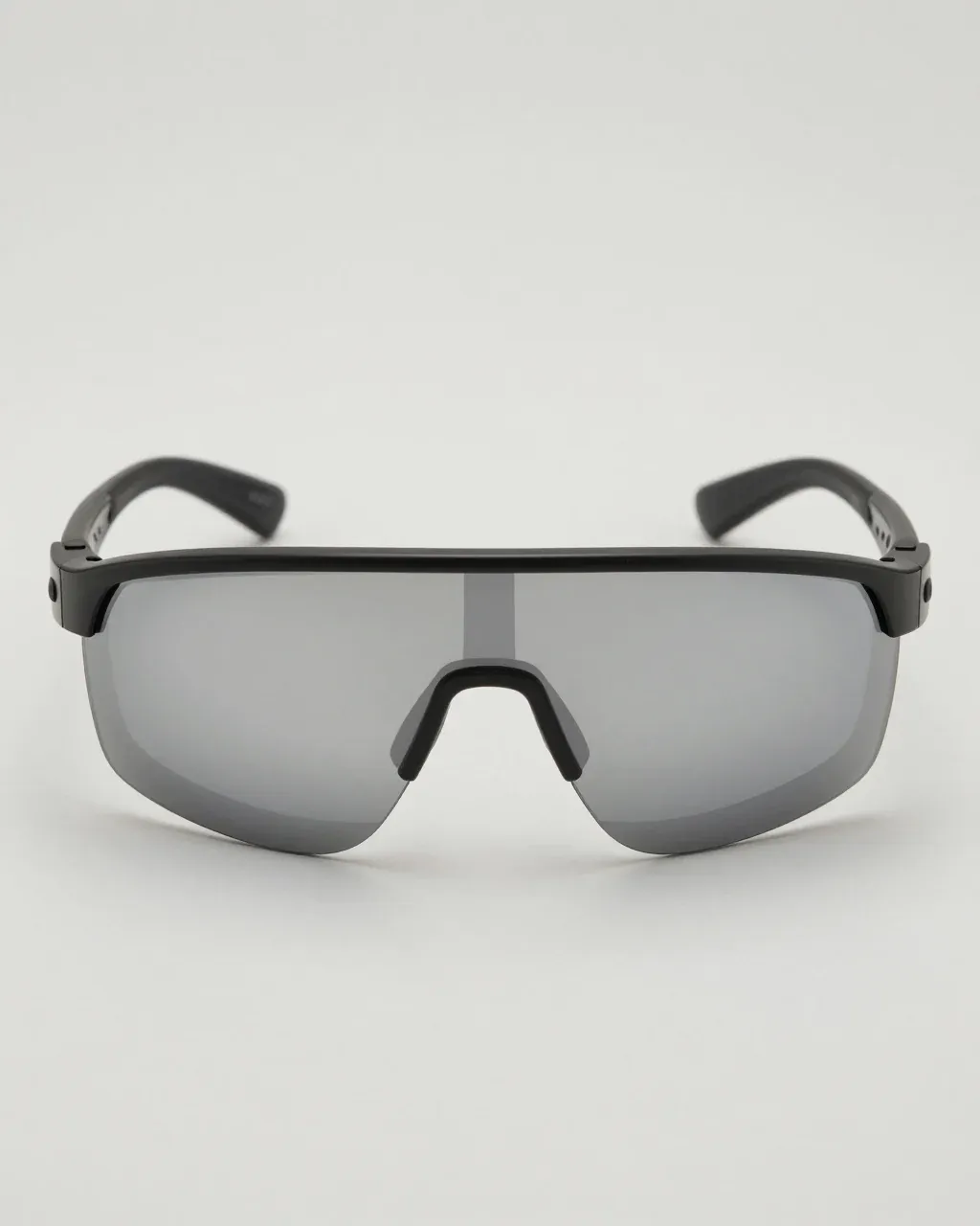 UMBRA: black shield sunglasses with one wraparound mirrored lens